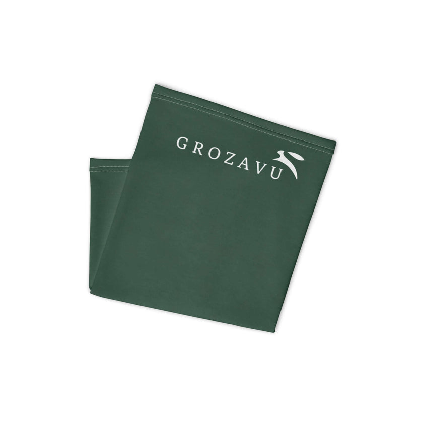 Front view of the Maison Grozavu Lightweight Sand Neck Gaiter in gaiter — showing the relaxed fit.