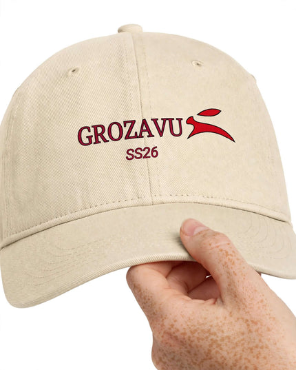 Macro of the pre-softened cotton twill on the enzyme-washed cap