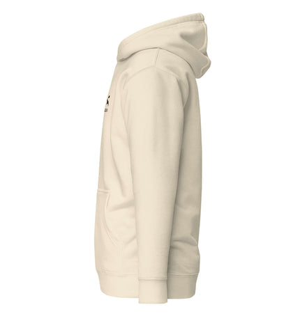 Side view of the Grozavu Hoodie showcasing its soft fabric and design details.
