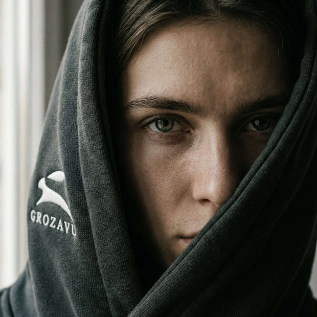 Clean aesthetic visual promoting the Grozavu newsletter signup for exclusive brand updates and drops.