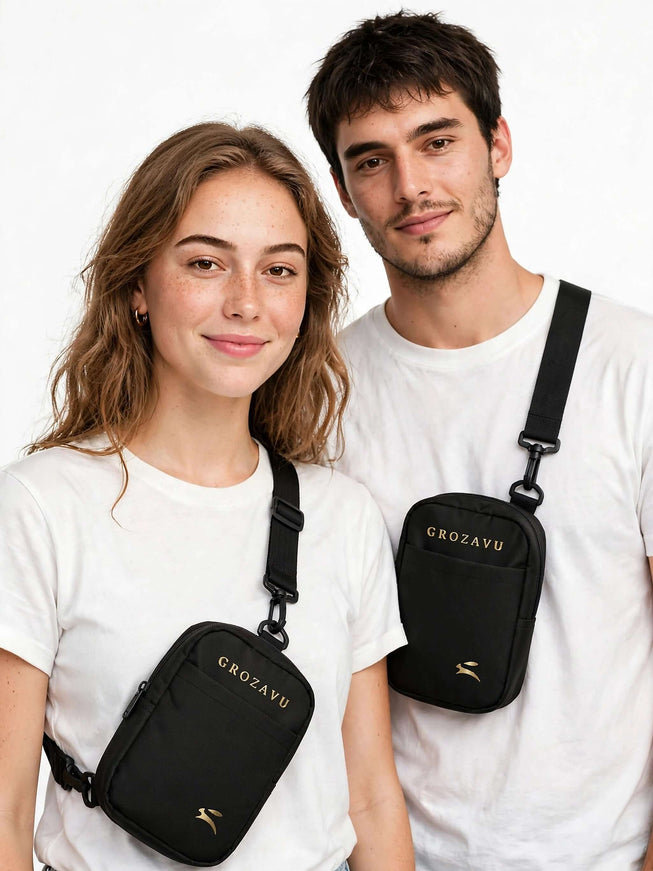 1.4-litre water-resistant crossbody worn in a studio shot