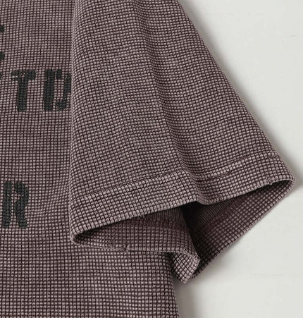 Retro Waffle Washed Cotton TShirt with textured waffle-knit surface and relaxed loose fit