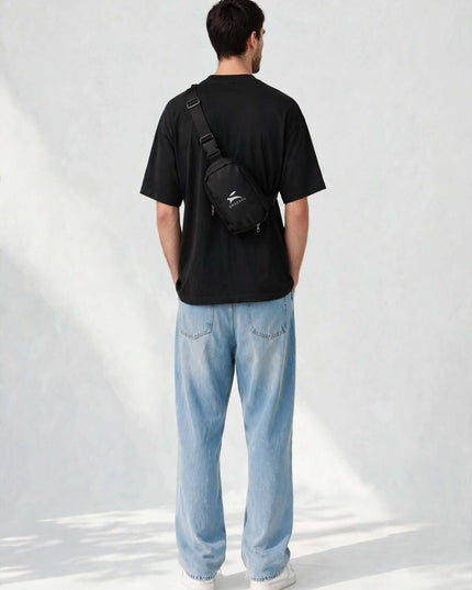Rear view of the sling bag worn across the back