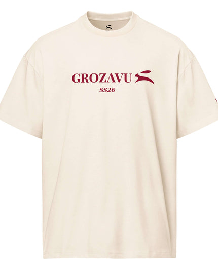 Grozavu oversized heavyweight tee in 237 g/m2 cotton with drop shoulders