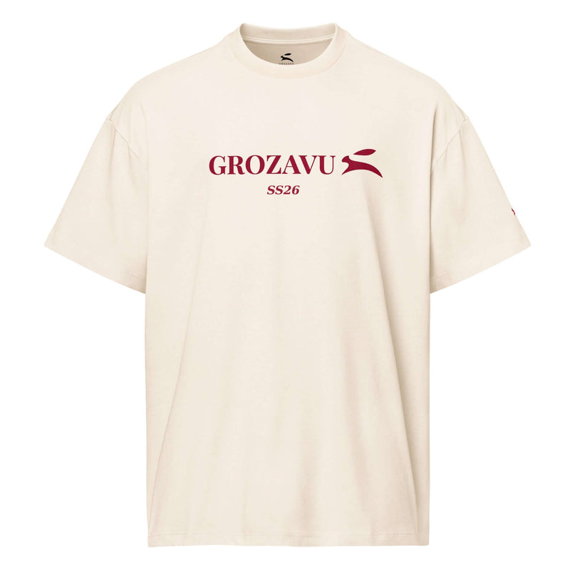 Grozavu oversized heavyweight tee in 237 g/m2 cotton with drop shoulders
