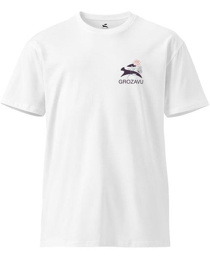 Grozavu Straight-Cut Tee in White cotton, front
