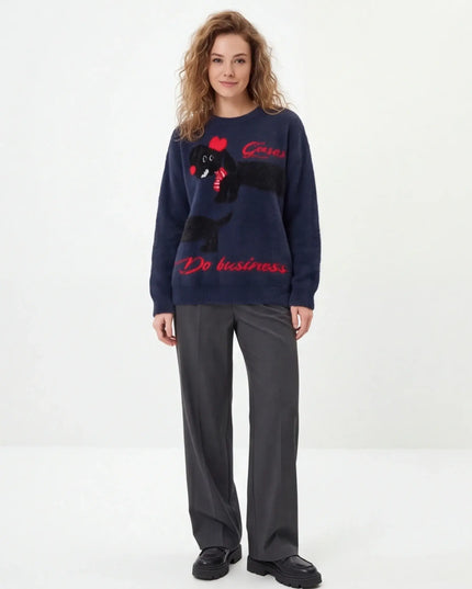 Maison Grozavu Timeless Graphite Sweatshirt in signature tone — front view showing the clean back yoke detail