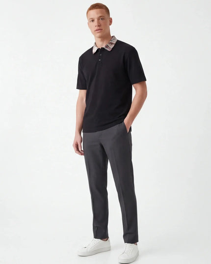 Maison Grozavu Refined Basalt Shirt in signature tone — front view showing the subtle drape of the fabric
