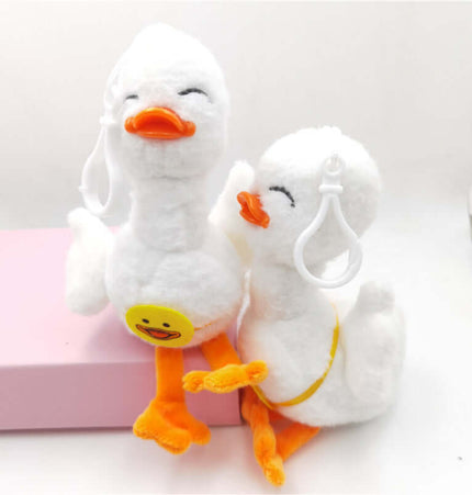 Happy Duck Plush Keychain pendant featuring cute smiling duck plush toys with vibrant colors.