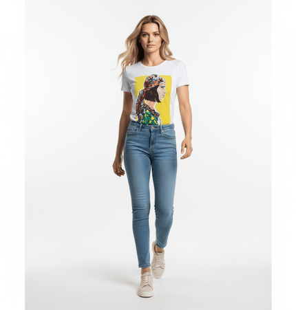 High Street Style Colorful Print TShirt featuring a vibrant design, perfect for casual streetwear.