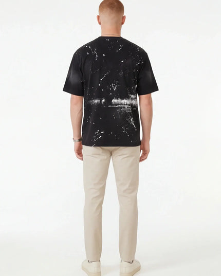 Maison Grozavu Premium Ghost Tee in signature tone — front view showing the subtle drape of the fabric