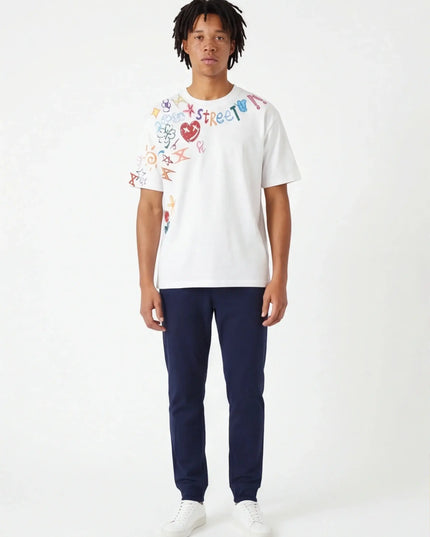 Maison Grozavu Modern Obsidian Tee in signature tone — front view showing the clean back yoke detail