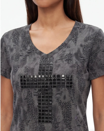 Maison Grozavu Seamless Quartz Tee — second colourway front view with clean construction visible