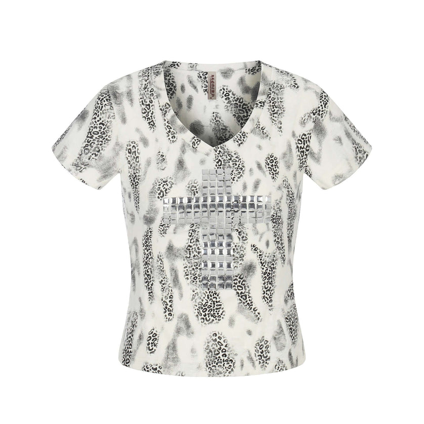Maison Grozavu Seamless Quartz Tee in White — front view showing the clean silhouette and premium fabric construction