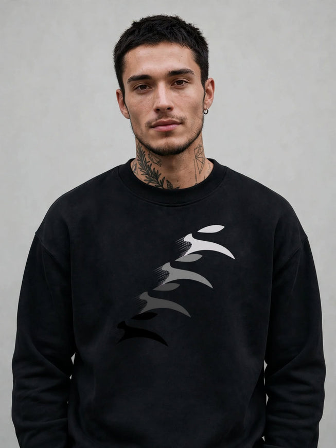 Sweat-shirt ras-du-cou Lièvre sculpté — 500 g/m²