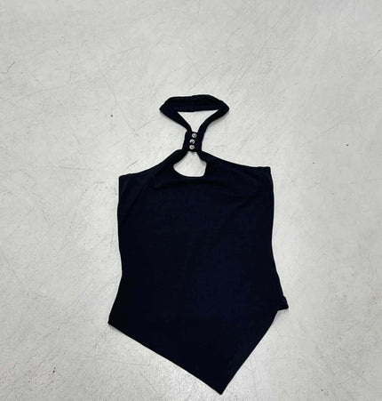 Irregular Strapless Slim Fit Tank Top laid flat showcasing its unique design and silhouette.