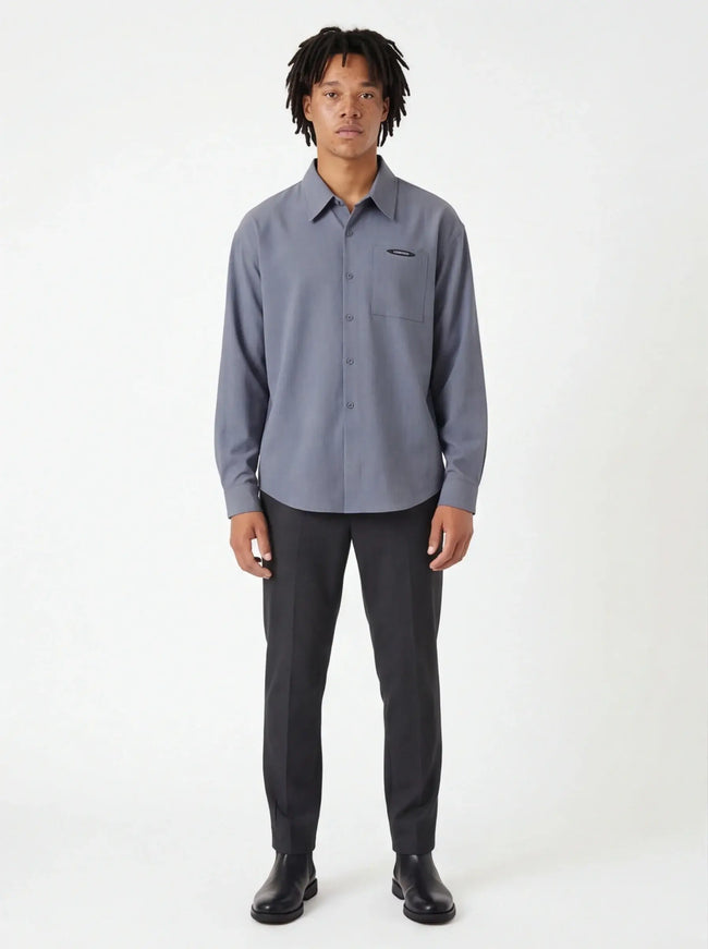 Carbon Shirt Series lifestyle image — the piece worn in context showing natural drape and proportions