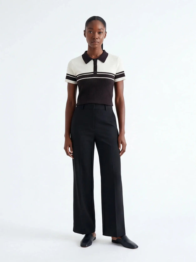 Minimalist Dune Polo — close-up of the fabric texture and seam construction in the neutral colourway