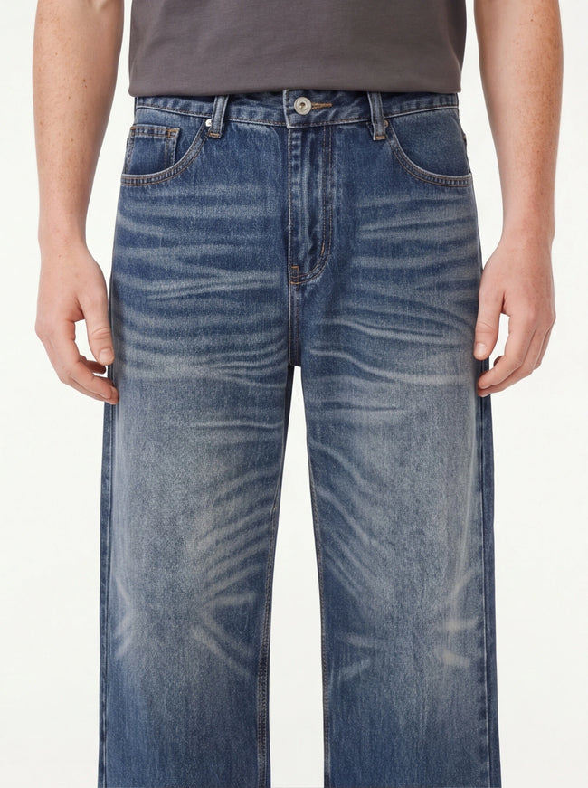Must-Have Alte Gewaschene Denim-Beine