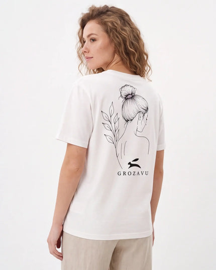 Bespoke Concrete Tee Vintage White — overhead flat lay showing the garment-dyed cotton texture and label detail