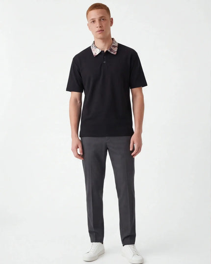Maison Grozavu Refined Basalt Shirt in signature tone — front view showing the tailored side seam