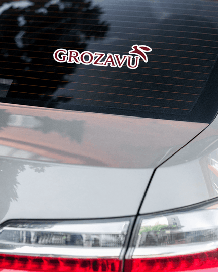 Taupe Insignia Volume sticker applied — detail showing the flat, bubble-free adhesion and opaque colour coverage