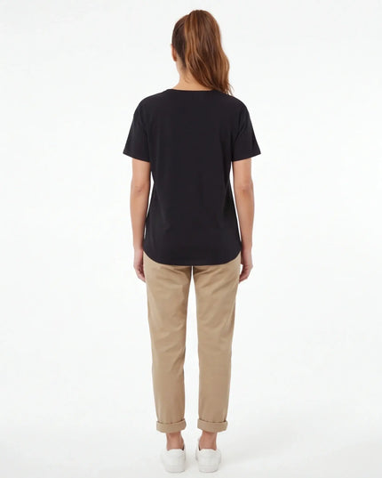 Front view of the Maison Grozavu Refined Sable Tee in tee — showing the relaxed fit.