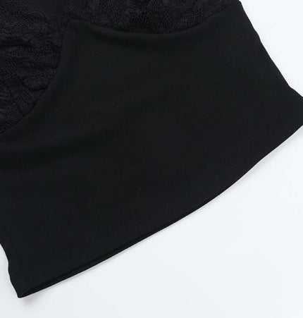 Lace Patchwork Strapless Vest – Slim Fit featuring elegant lace design and smooth fabric for modern street style.