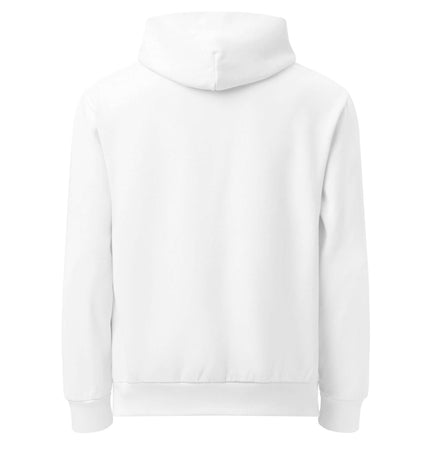 Lane Seven LS16001 I Urban Hoodie back view in white, heavyweight fleece with a modern, architectural design.