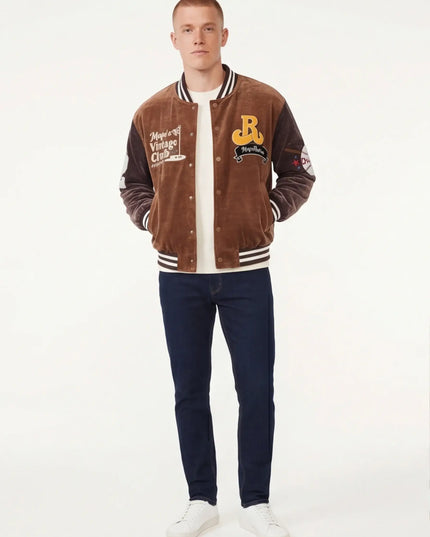 Front view of the Maison Grozavu Marble Jacket Issue in jacket — showing the tailored hem.