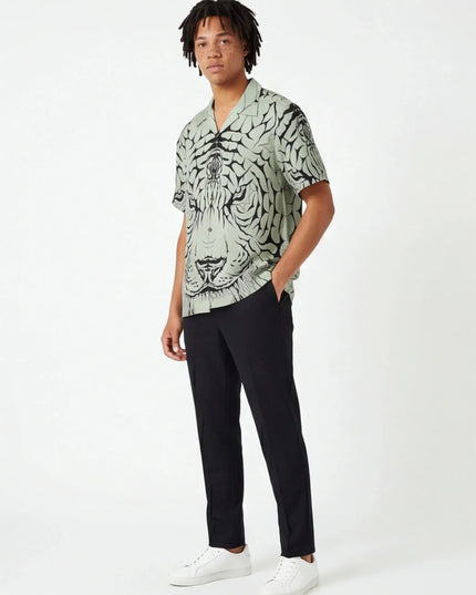 Maison Grozavu Concrete Shirt Structure in signature tone — front view showing the seamless shoulder transition