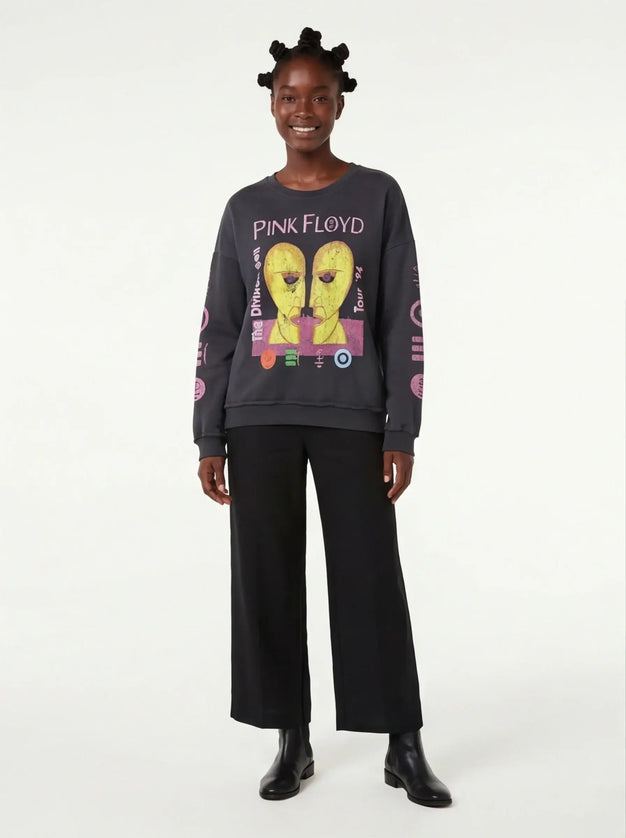 Maison Grozavu Tailored Obsidian Pullover in signature tone — front view showing the subtle drape of the fabric