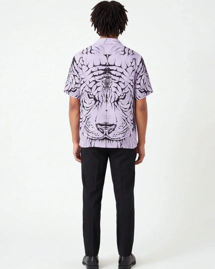 Maison Grozavu Concrete Shirt Structure in signature tone — front view showing the reinforced stitching on the hem