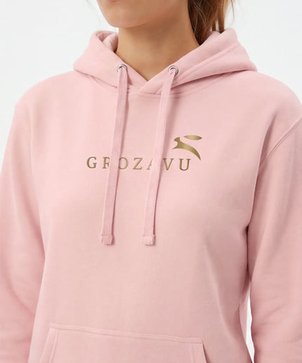 Front view of the Maison Grozavu Stark Chalk Hoodie in collection — showing the relaxed fit.