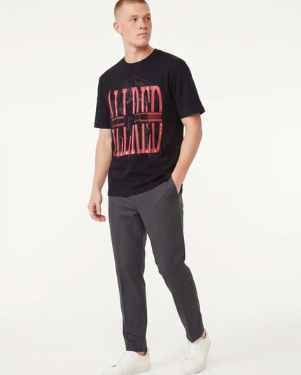 Maison Grozavu Timeless Sable Tee in signature tone — front view showing the premium woven texture