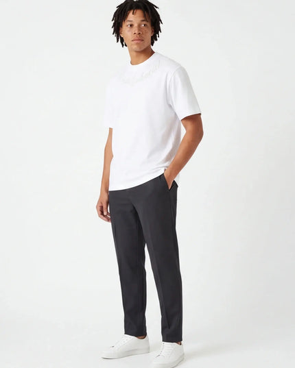 Front view of the Maison Grozavu Sleek Carbon Tee in shirt — showing the sophisticated hardware.