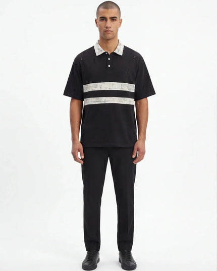 Front view of the Maison Grozavu Slate Tee Edition in shirt — showing the clean lines.