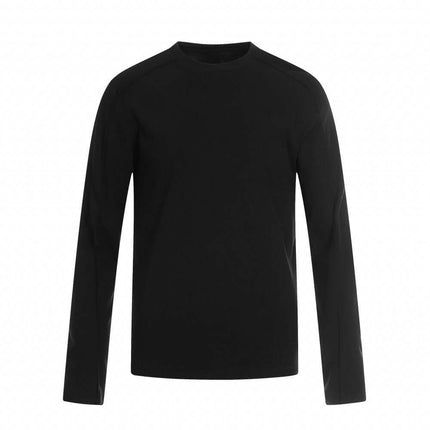 Bottom Knit Long Sleeve Pullover in black, featuring a classic round neck and long sleeves for a stylish look.