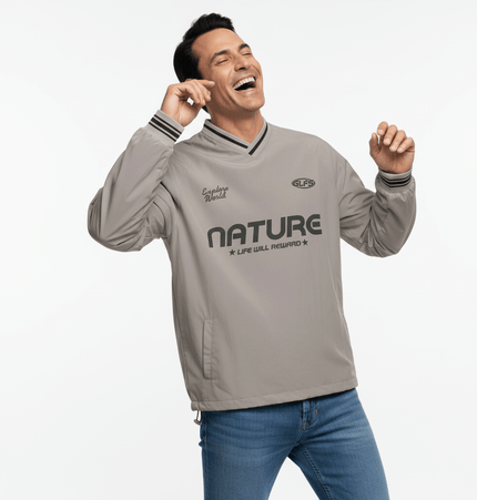 Long Sleeve Tactical TShirt model smiling, wearing windproof and waterproof style, ideal for outdoor adventures.