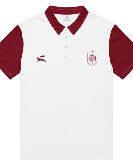 Maison Grozavu Sable Polo Mark in White — front view showing the clean construction and premium fabric drape