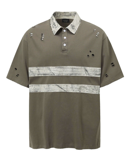 Front view of the Maison Grozavu Slate Tee Edition in shirt — showing the refined stitching.