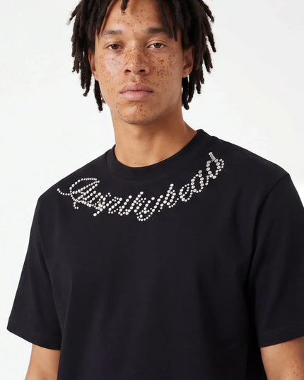 Front view of the Maison Grozavu Sleek Carbon Tee in shirt — showing the structural collar.