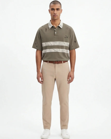 Front view of the Maison Grozavu Slate Tee Edition in shirt — showing the robust construction.
