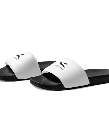 True Midnight Slides — left-side profile view showing sleeve angle and Black fabric fall