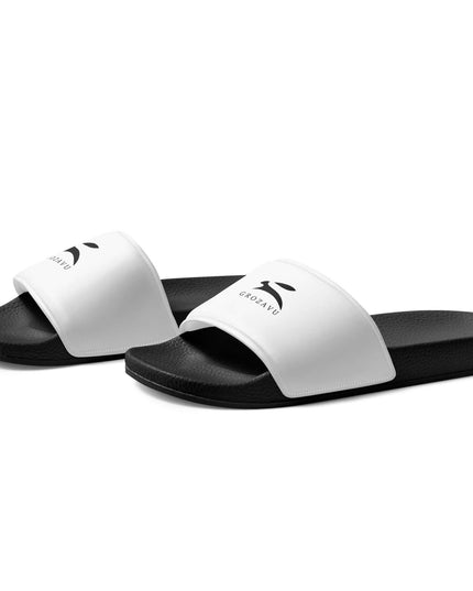 True Midnight Slides — left-side profile view showing sleeve angle and Black fabric fall