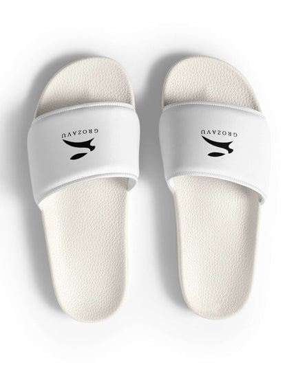 True Midnight Slides — three-quarter view showing the silhouette from the front-left angle in White