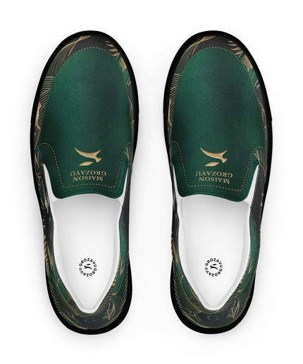 Maison Grozavu Monochrome Footwear Issue — rear view displaying the back panel detailing and structured hemline in Black