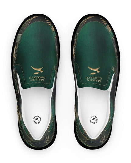 Maison Grozavu Monochrome Footwear Issue — rear view displaying the back panel detailing and structured hemline in Black