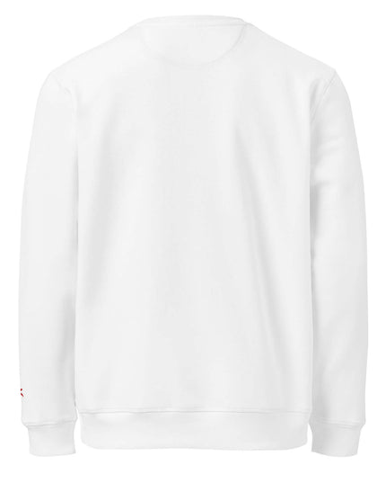 White mid-weight crewneck in 280 g/m² organic cotton, studio back view