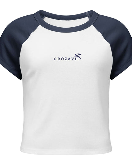 Front view of the Maison Grozavu Seamless Ash Crop Top in top — showing the robust construction.